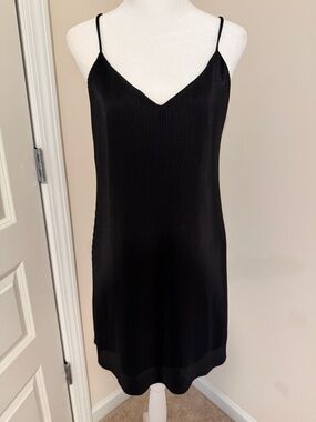 Forever 21 Black Ribbed Slip Mini Dress